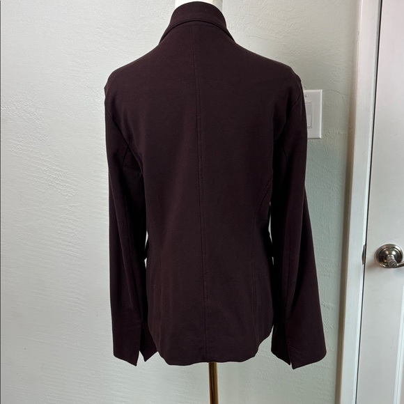 Jarbo Blazer Aubergine Pima Cotton Stretchy Knit Cozy Size L - Picture 11 of 11